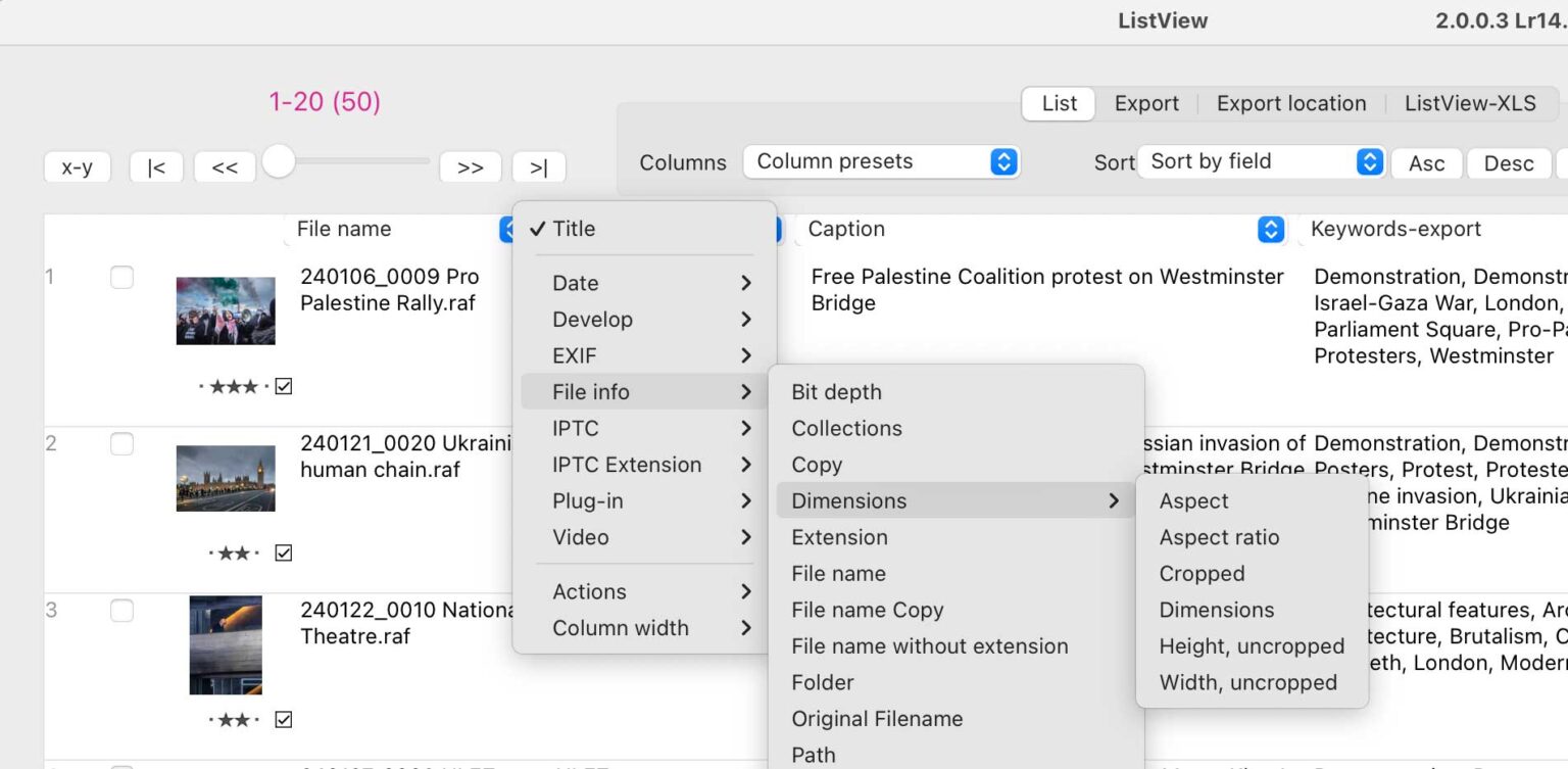 ListView 2 – beta – Lightroom Solutions